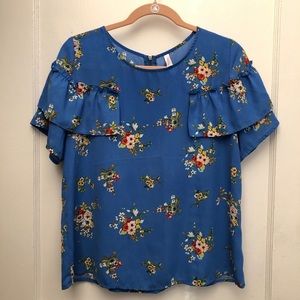 Floral Ruffle Sleeve Blouse || Target Xhilaration